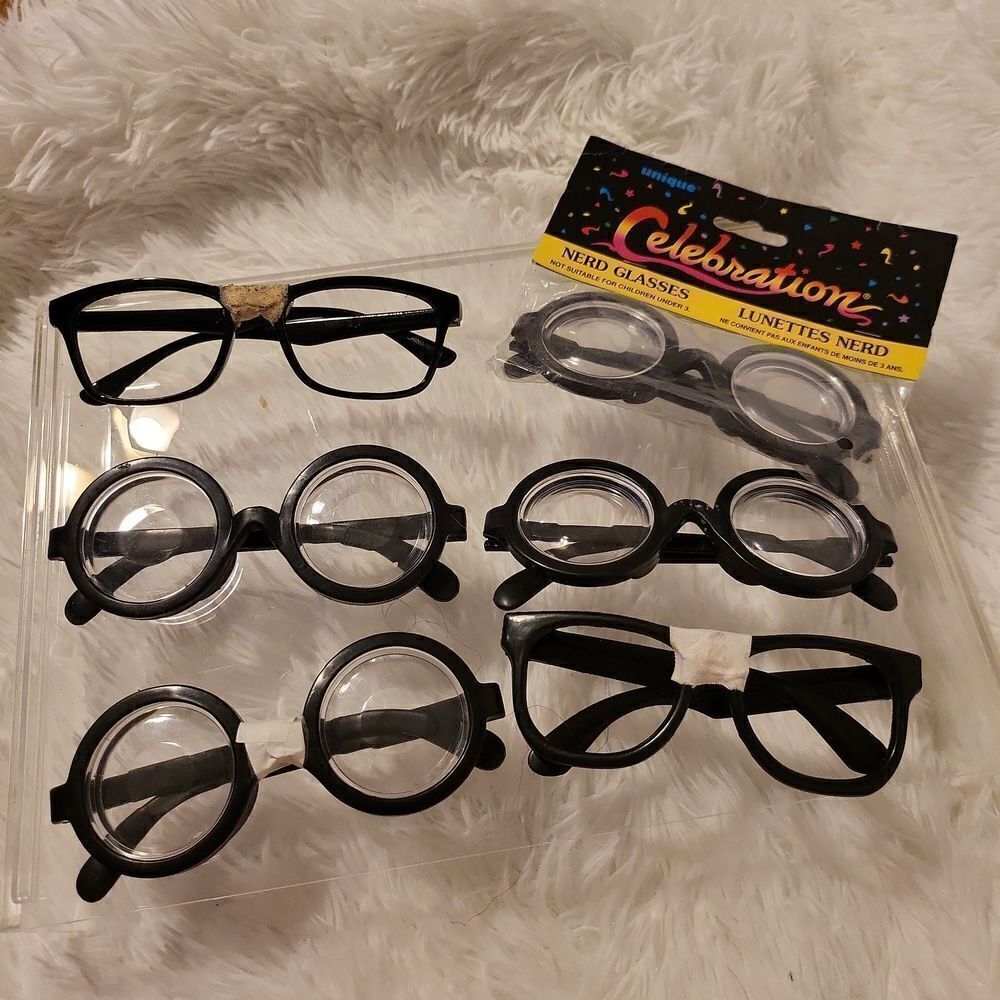 6 pairs need glasses 5 used 1 with no glass in them 1 new, great for Halloween